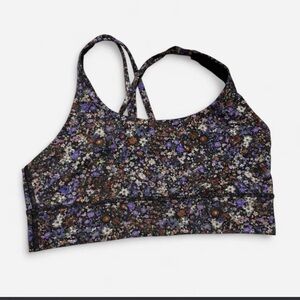 lululemon athletica Black and Purple Floral Sports Bra